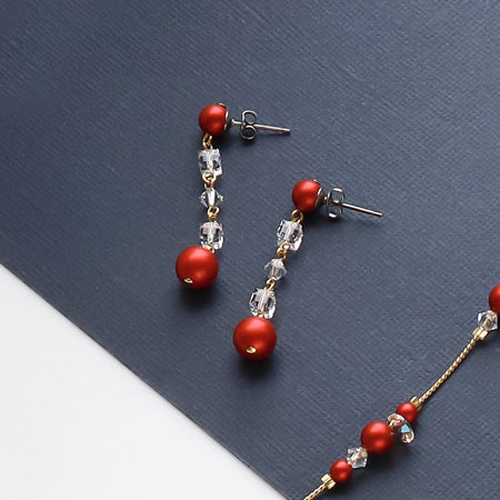 レシピNo.KR0536 クリスタルパールのステーションネック&ピアス