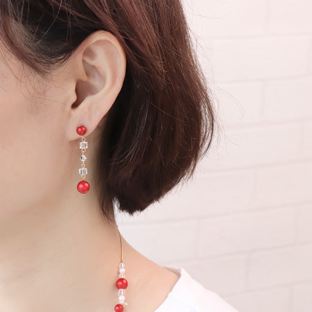 レシピNo.KR0536 クリスタルパールのステーションネック&ピアス