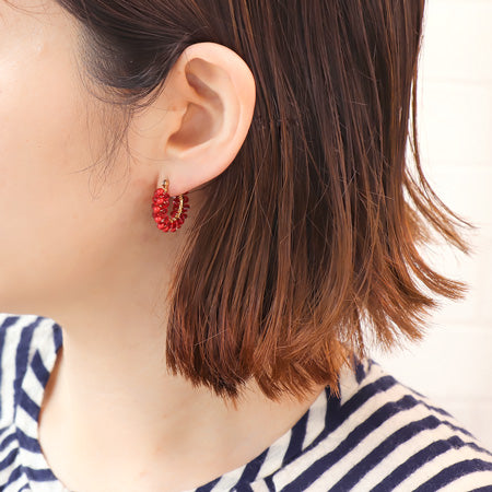 レシピNo.KR0537 クリスタルパールのバリエーションイヤーアクセサリー3種