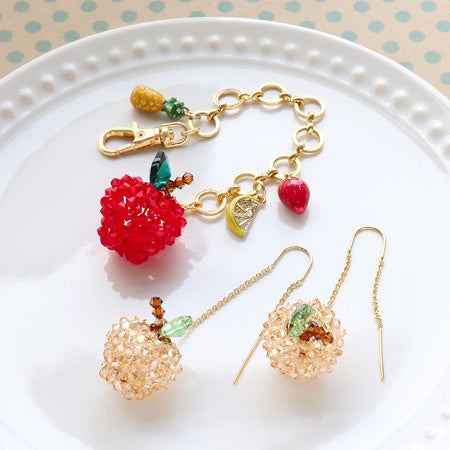 レシピNo.KR0552 りんごモチーフアクセサリー2種