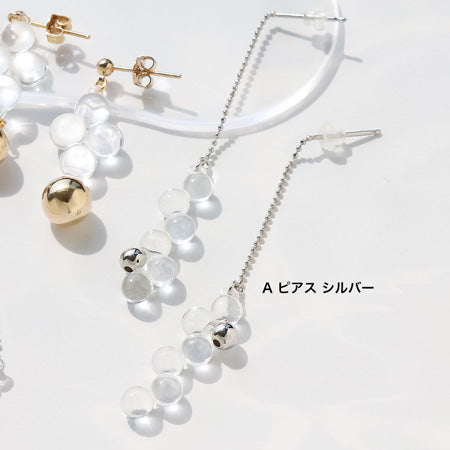レシピNo.KR0567 ドイツ製アクリルバブルと銅玉のアクセサリー3種