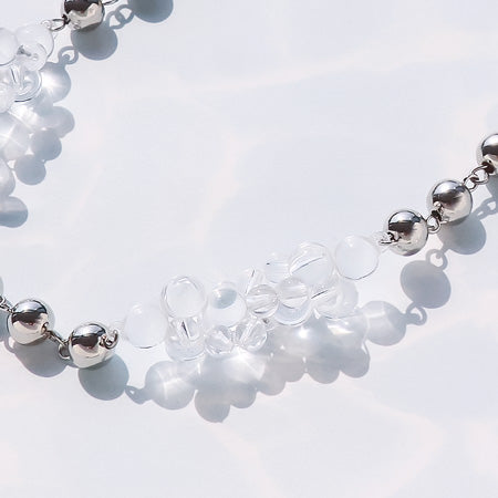 レシピNo.KR0569 ドイツ製アクリルのクリアボールネック&ピアス