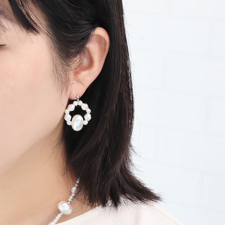 レシピNo.KR0594 樹脂パールバロックのネック&ピアス