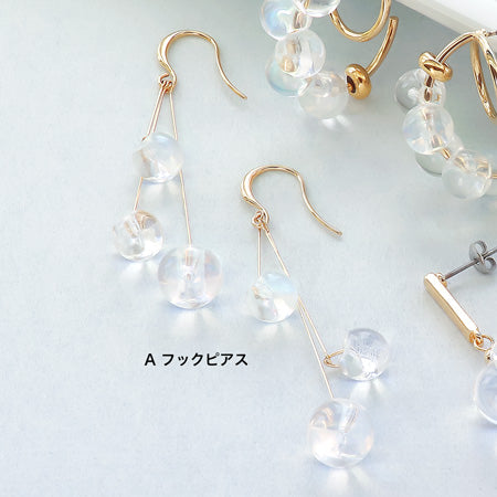 レシピNo.KR0596 ドイツ製アクリルスズマルのバブルピアス3種