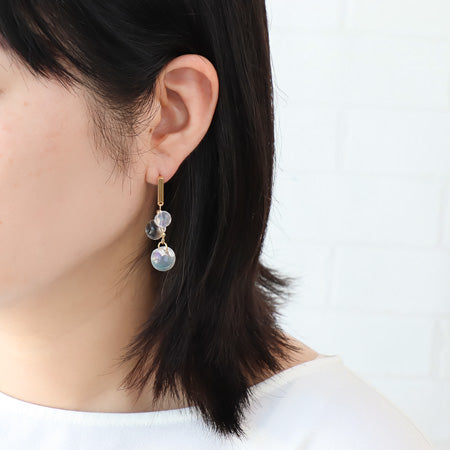 レシピNo.KR0596 ドイツ製アクリルスズマルのバブルピアス3種