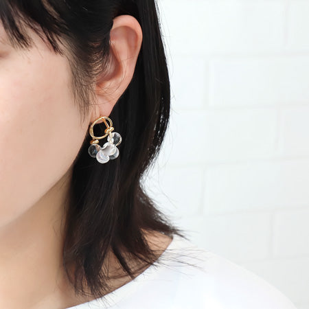レシピNo.KR0596 ドイツ製アクリルスズマルのバブルピアス3種