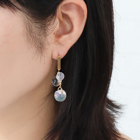 レシピNo.KR0596 ドイツ製アクリルスズマルのバブルピアス3種
