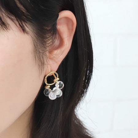 レシピNo.KR0596 ドイツ製アクリルスズマルのバブルピアス3種