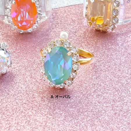 Crystal no.2k00637 crystal claw bijou ring