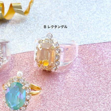 Crystal no.2k00637 crystal claw bijou ring