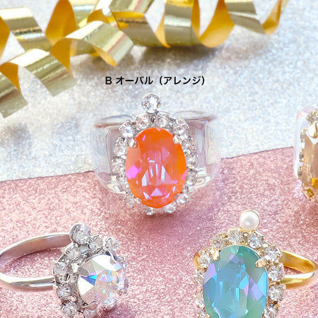 Crystal no.2k00637 crystal claw bijou ring
