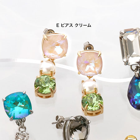 レシピNo.KR0688 貴和クリスタルと石座付金具のイヤーアクセサリー6種