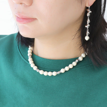 レシピNo.KR0699 ドイツ製アクリル丸とCCBパーツのネック&ピアス