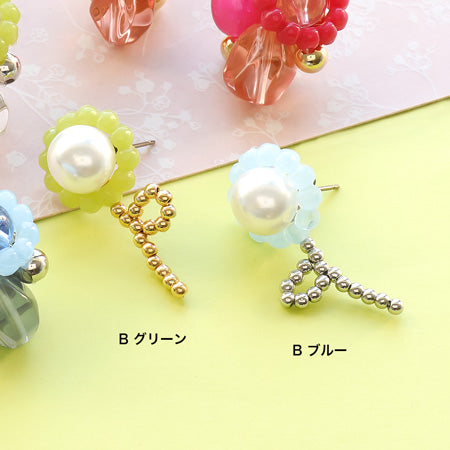 レシピNo.KR0704 ドイツ製アクリルのバブルリングピアス2種