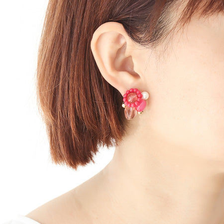 レシピNo.KR0704 ドイツ製アクリルのバブルリングピアス2種
