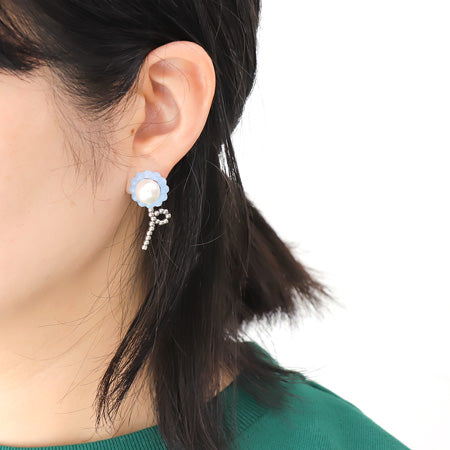 レシピNo.KR0704 ドイツ製アクリルのバブルリングピアス2種