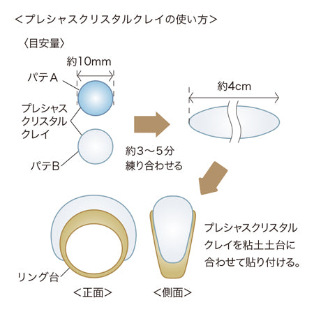 レシピNo.KR0709 貴和クリスタルシトラスグリーンのクレイビジューリング