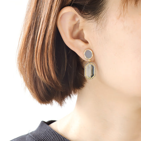 レシピNo.KR0710 ドイツ製アクリルのヴィンテージライクイヤーアクセサリー4種