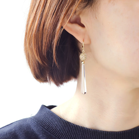 レシピNo.KR0710 ドイツ製アクリルのヴィンテージライクイヤーアクセサリー4種