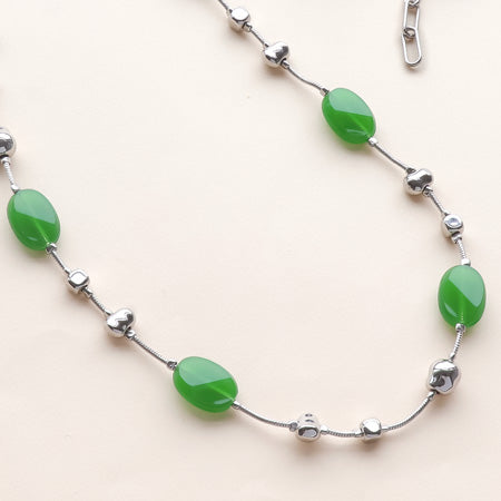 レシピNo.KR0712 ドイツ製アクリルオーバルカットのネック&イヤリング