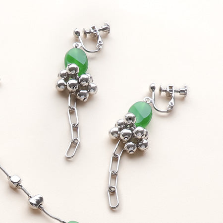 レシピNo.KR0712 ドイツ製アクリルオーバルカットのネック&イヤリング