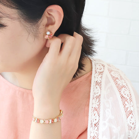 レシピNo.KR0728 貴和クリスタルラッカーイグナイトのブレス&イヤリング
