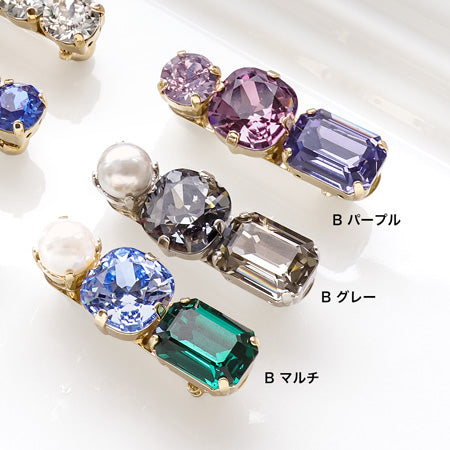 レシピNo.KR0745 貴和クリスタルのラインブローチ2種