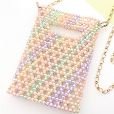 レシピNo.KR0746 パールのストライプスマホポーチ