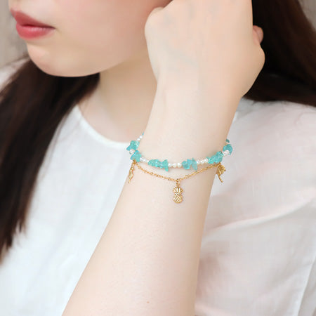 レシピNo.KR0814 K14ゴールドフィルドと半貴石のアクセサリー3種