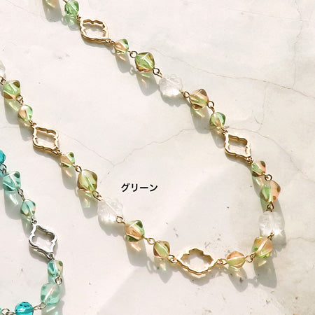 レシピNo.KR0818 モロッカンモチーフとチェコビーズのネックレス