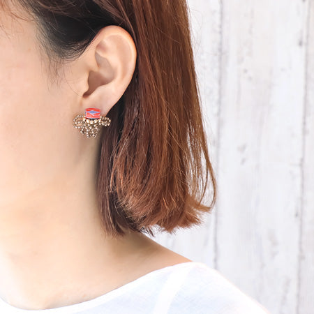 レシピNo.KR0831 アフリカントレードビーズのイヤーアクセサリー2種