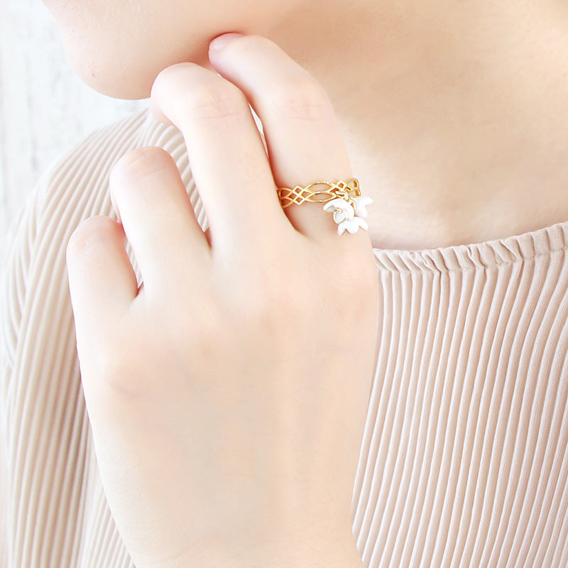 レシピNo.KR0871 チャームギンモクセイのリング&ピアス