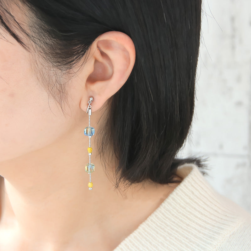 レシピNo.KR0881 チェコビーズのクリアイヤーアクセサリー3種