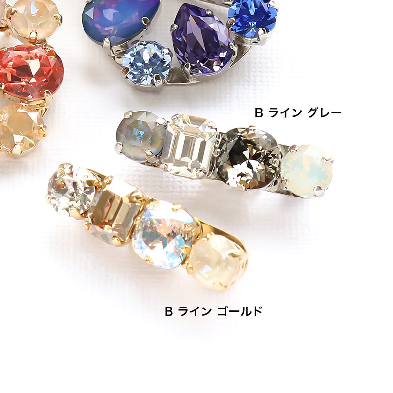 レシピNo.KR0968 貴和クリスタルのビジューブローチ2種