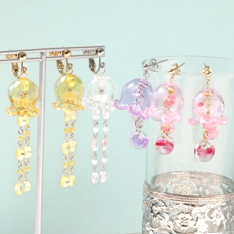 Recipe No.KR1015 Glass parts flower pot ear accessories 2 types