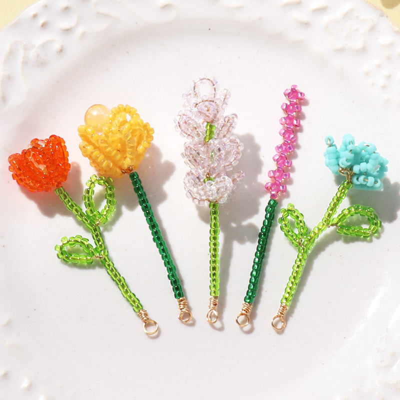 レシピNo.KR1033 ワイヤーフラワーの花束モチーフ