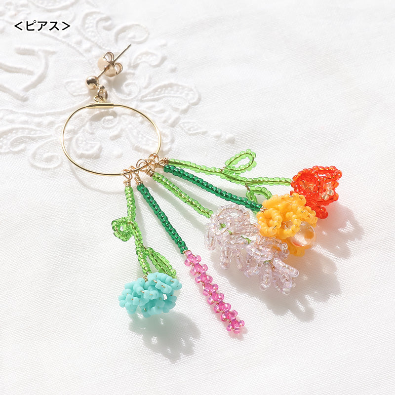 レシピNo.KR1033 ワイヤーフラワーの花束モチーフ