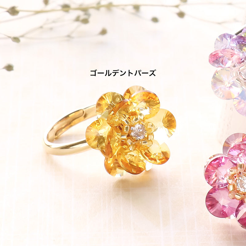 レシピNo.KR1131 貴和クリスタル#6428のフラワーリング