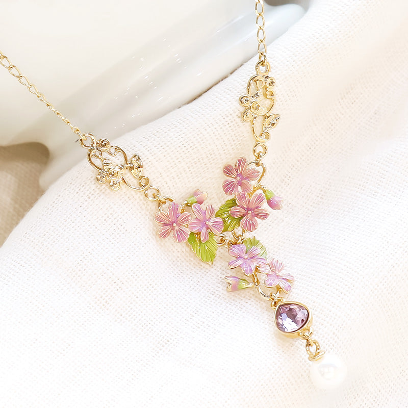 レシピNo.KR1162 チャームすみれのY字ネックレス