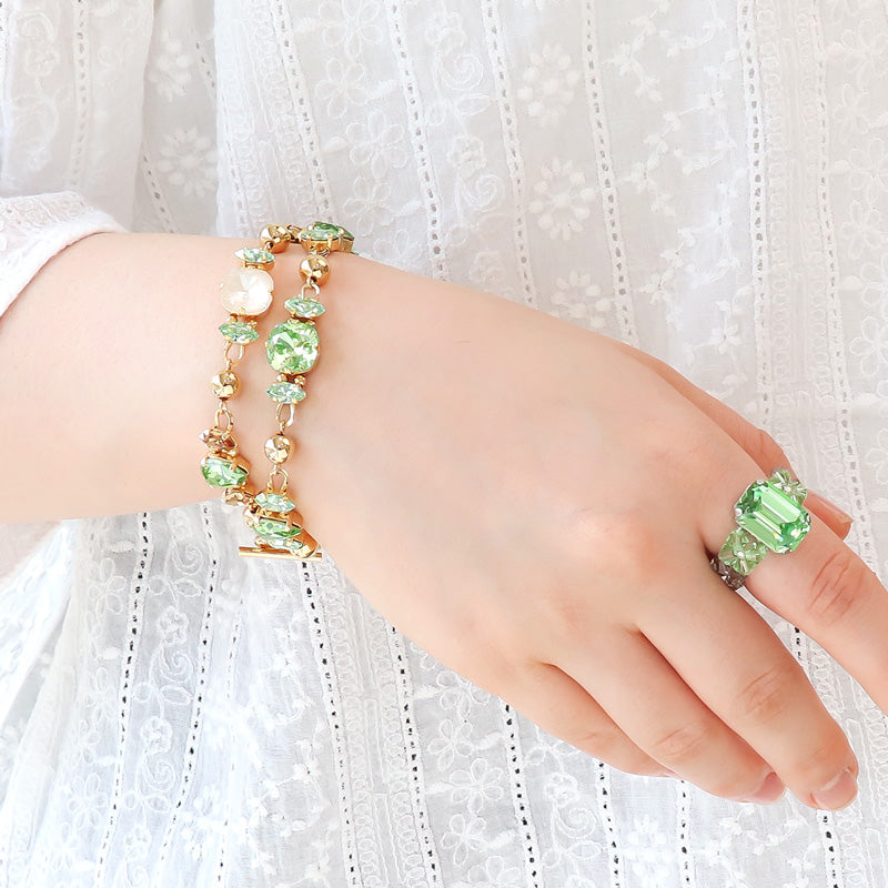 Recipe No. KR1174Kiwa crystals2 types of connected bijou bracelets