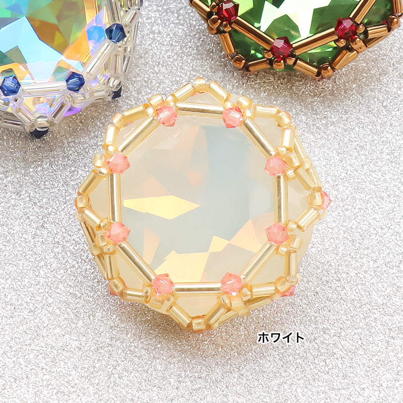 Recipe No. KR1179Kiwa crystalsOctagon Brooch