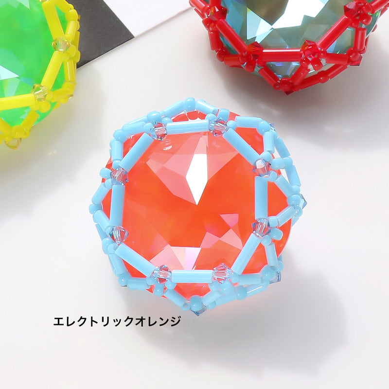Recipe No. KR1222Kiwa crystalsOctagon Brooch (KR1179)