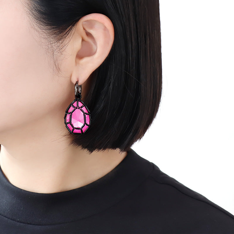 Recipe No. KR1223Kiwa crystals Electric colour big drop ear accessories