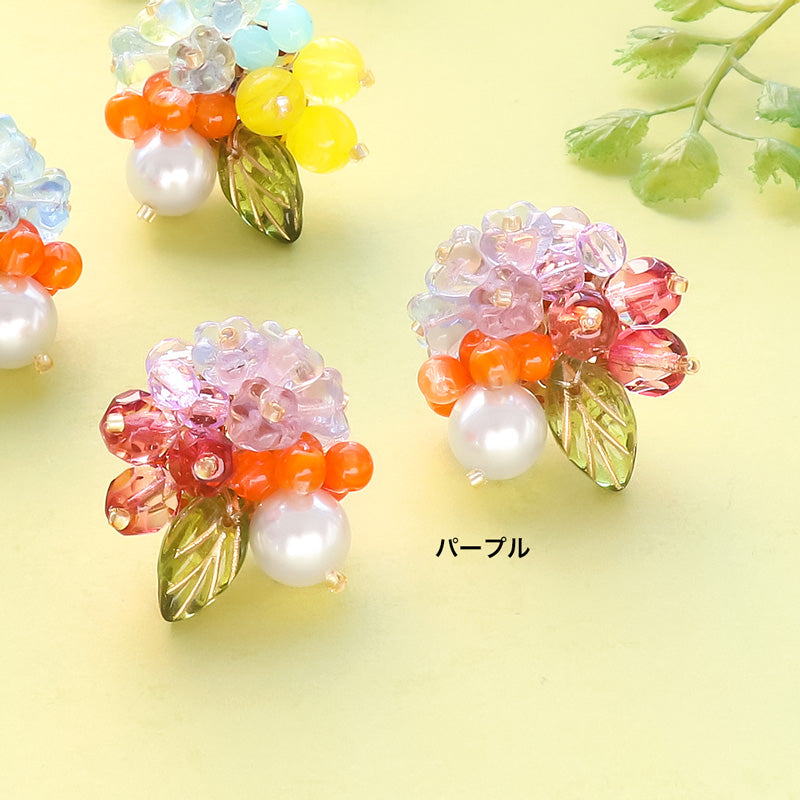 レシピNo.KR1228 チェコビーズの木の実ピアス