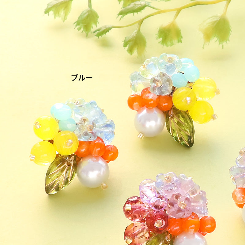 レシピNo.KR1228 チェコビーズの木の実ピアス