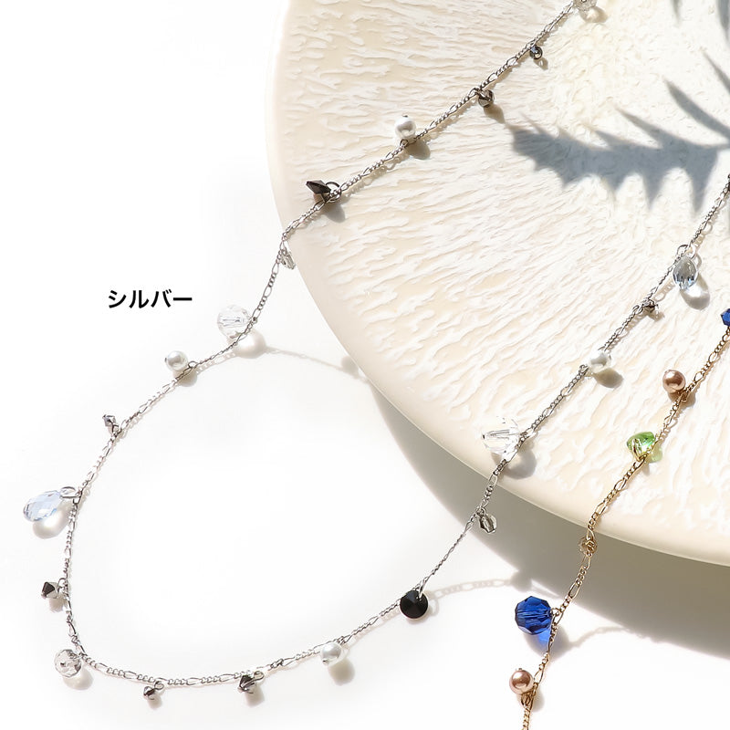 レシピNo.KR1240 貴和クリスタルのマルチカラーロングネックレス