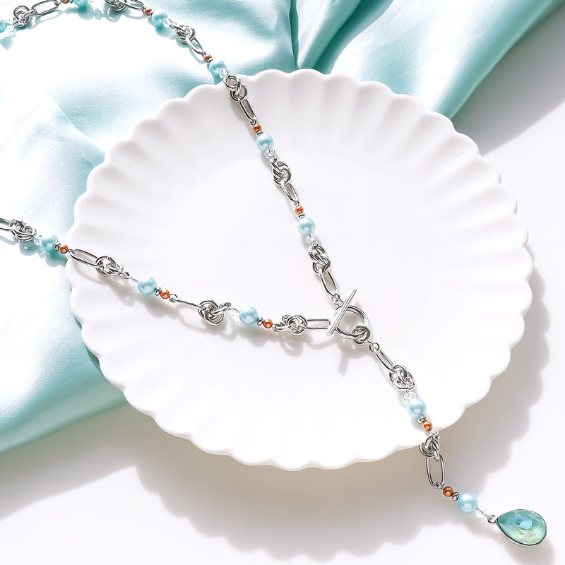 Recipe No. KR1242 Crystal Pearl Y-shaped 2-way necklace
