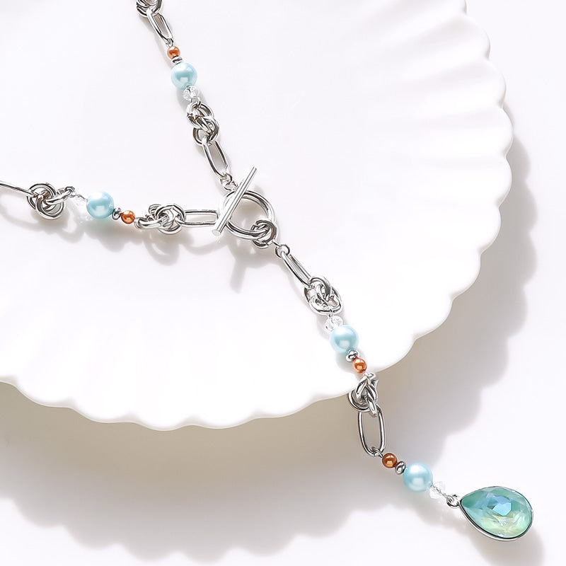 Recipe No. KR1242 Crystal Pearl Y-shaped 2-way necklace