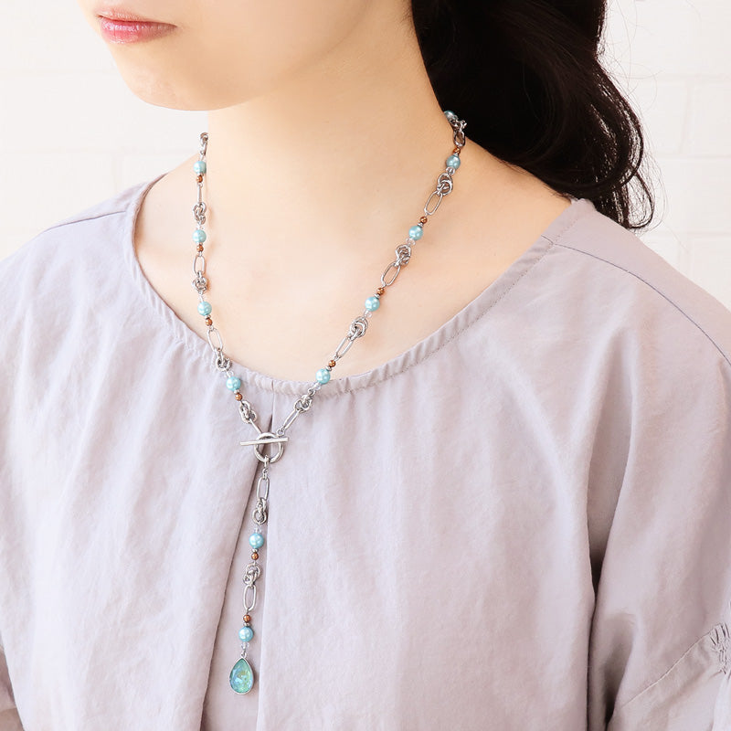Recipe No. KR1242 Crystal Pearl Y-shaped 2-way necklace