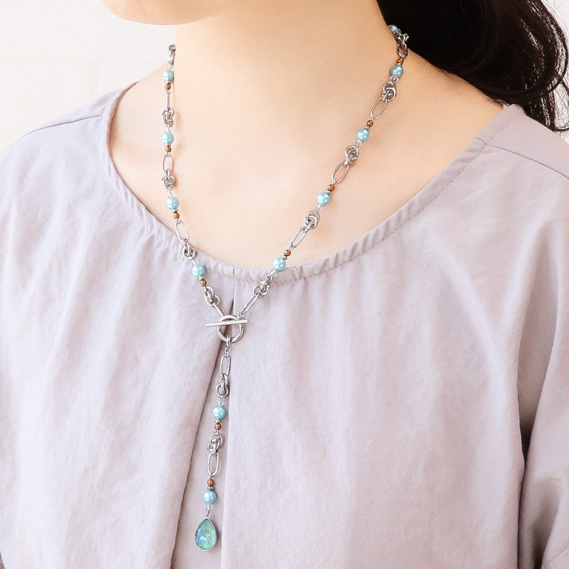 Recipe No. KR1242 Crystal Pearl Y-shaped 2-way necklace